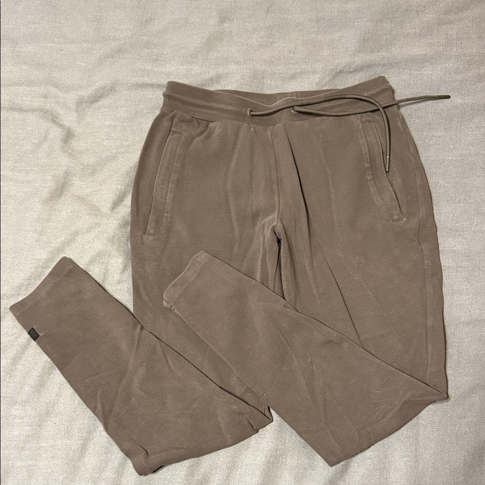 Men's Taupe Jogger Pants with Drawstring Waist